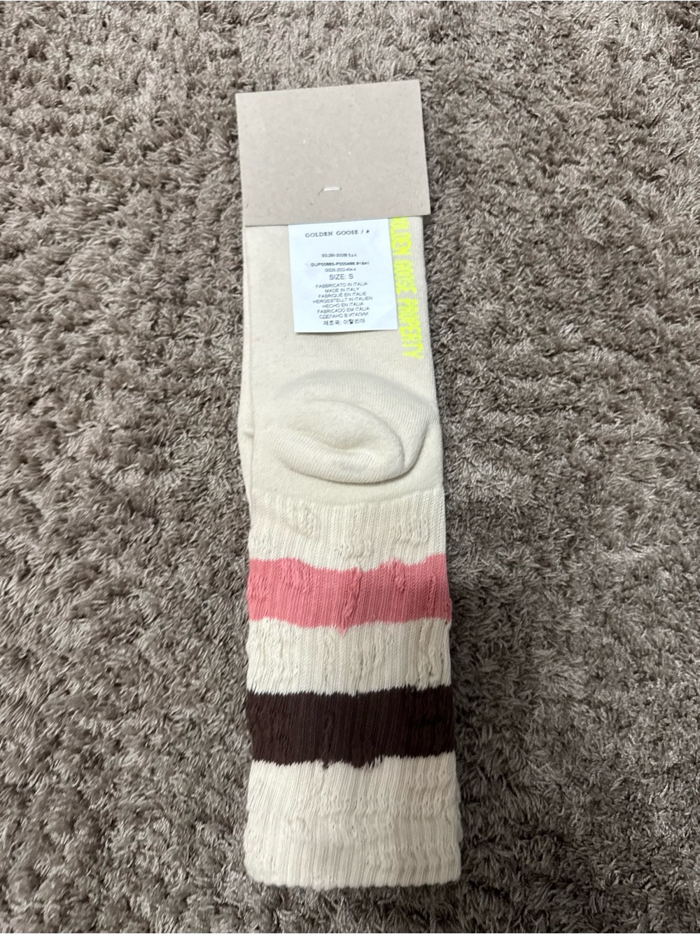 Golden goose socks in aged white with multicolor - Picture 3 of 4